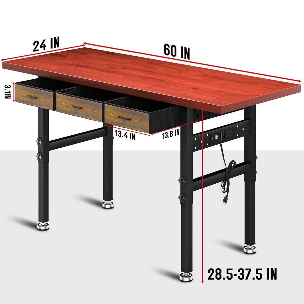 طاولة عمل قابلة للتعديل بارتفا - مراجعة Woodworking Work Table وسعره